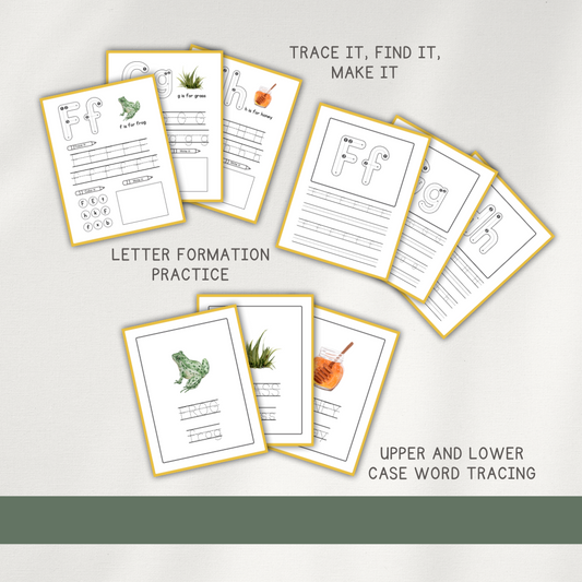 Alphabet Bundle - Beginning Sounds, Letter Formation, and Handwriting - Chickadees Wooden Toys