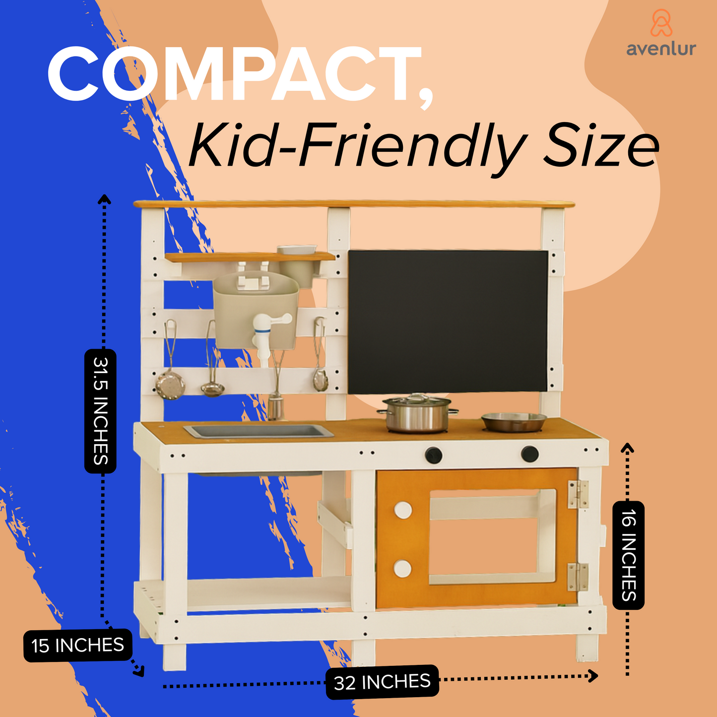 Avenlur Woodland Mud Kitchen – Montessori Outdoor Wooden Play Kitchen