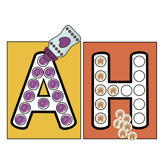 Alphabet Dots - Preschool Activity Pages - Chickadees Wooden Toys