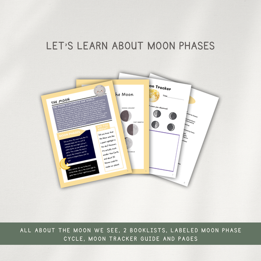 The Moon We See Activity Bundle - Chickadees Wooden Toys