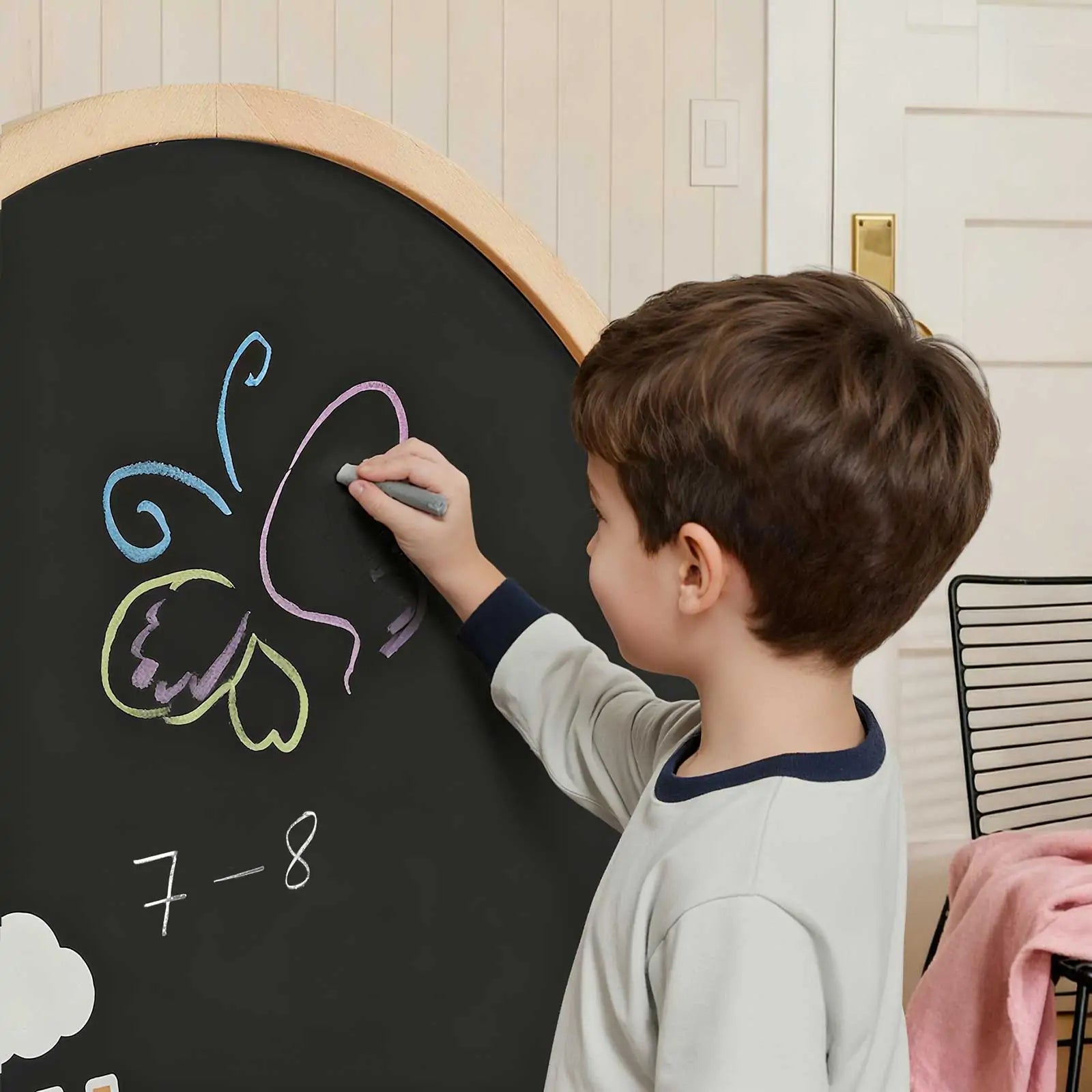 Tiny Land® Double-Sided Arched Magnet Chalkboard - Chickadees Wooden Toys