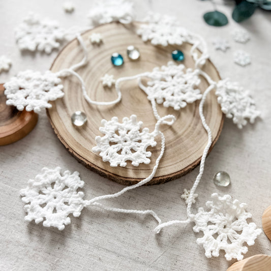 Crocheted Snowflake Garland