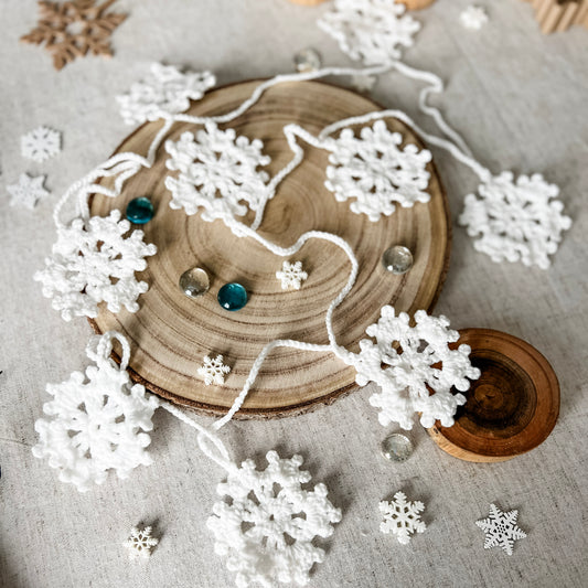 Crocheted Snowflake Garland