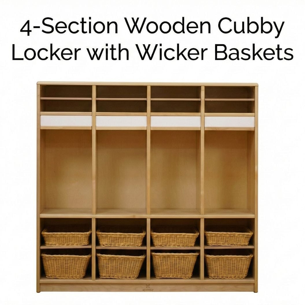 Preschool Cubbies | Quad - Chickadees Wooden Toys