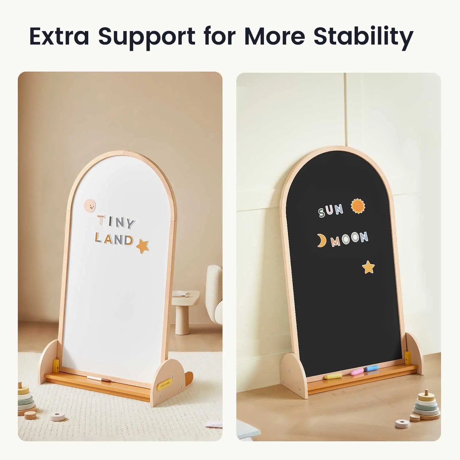 Tiny Land® Double-Sided Arched Magnet Chalkboard - Chickadees Wooden Toys