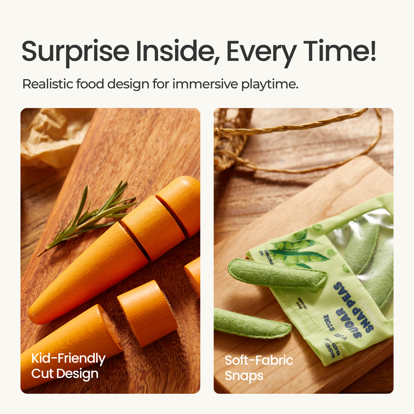 Tiny Land® Organic Fruit & Veggie Pack - Chickadees Wooden Toys