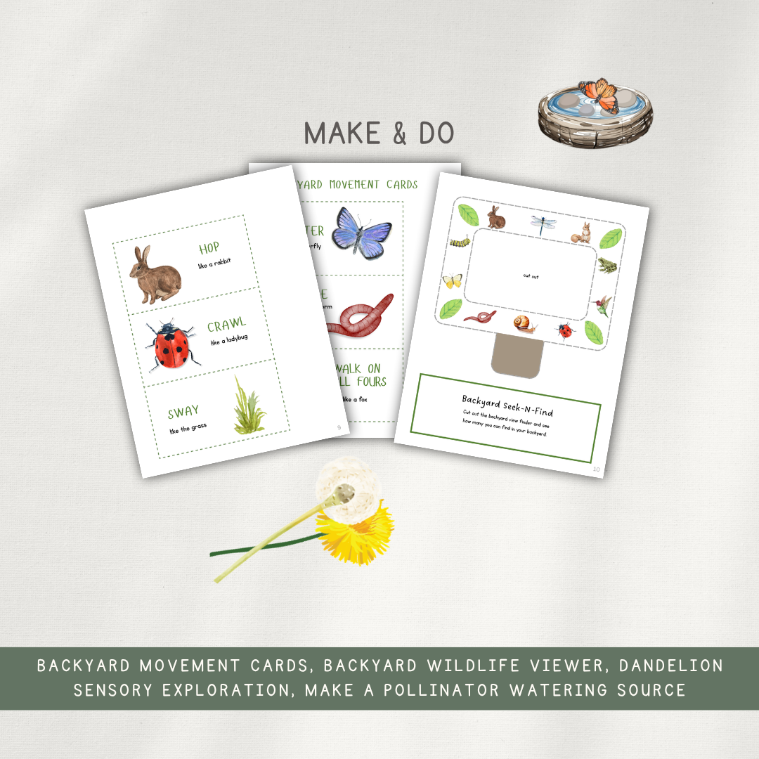 Backyard Wildlife Activity Bundle - Digital Download - Chickadees Wooden Toys