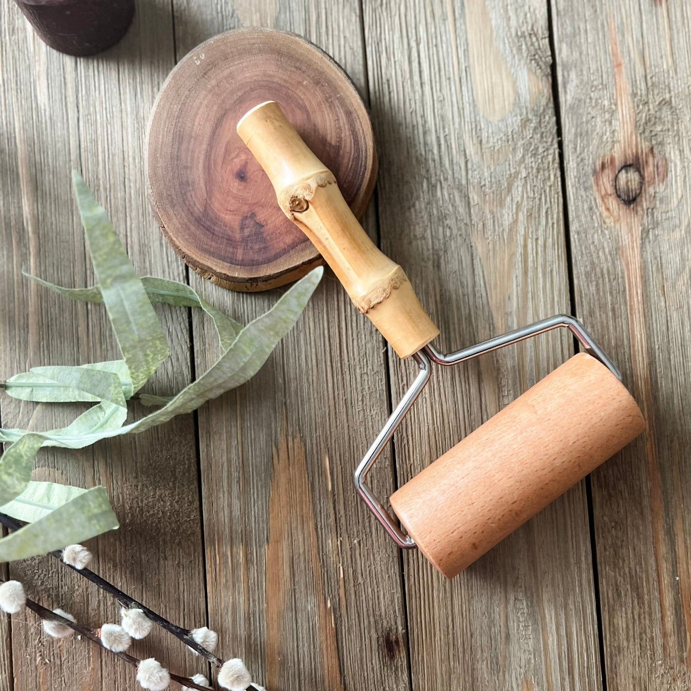 Natural Bamboo Play Dough Roller