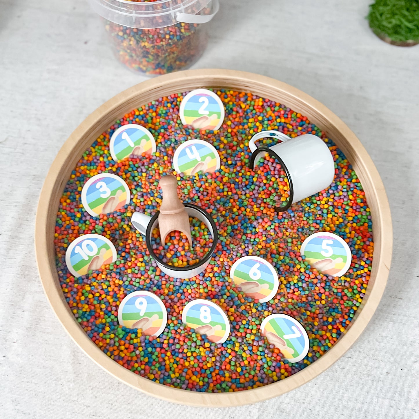 Rainbow Punch Sensory Bucket - Chickadees Wooden Toys