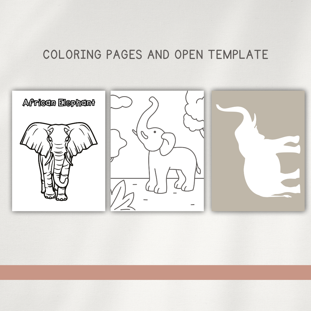 African Elephant - Preschool Activity Pages