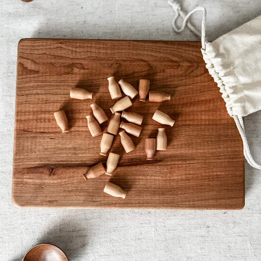 20 Tiny Wooden Milk Bottles