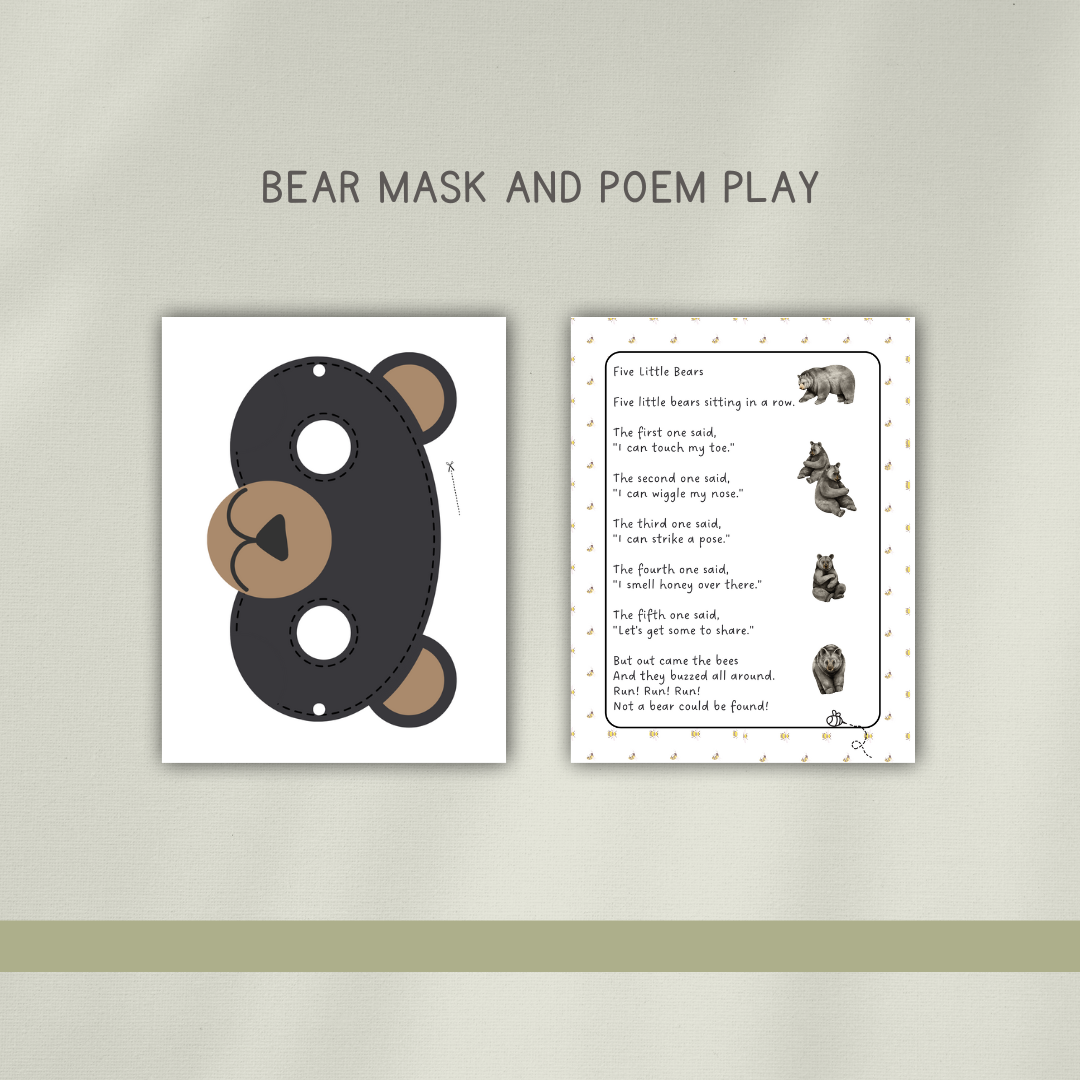 Forest Bears Preschool Activity Pages - Chickadees Wooden Toys