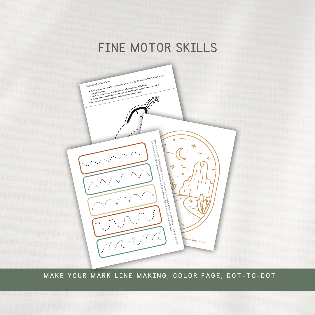 In the Desert Themed Activity Pages - Digital Download