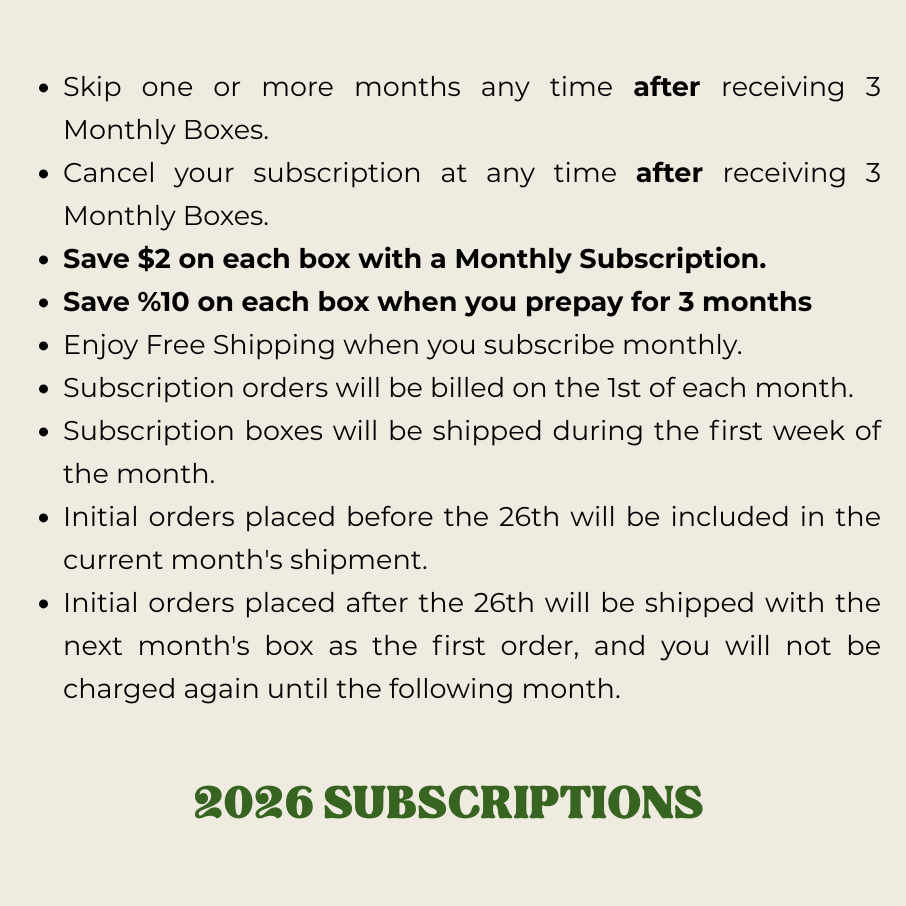 Text detailing terms and conditions for a subscription service on a beige background.