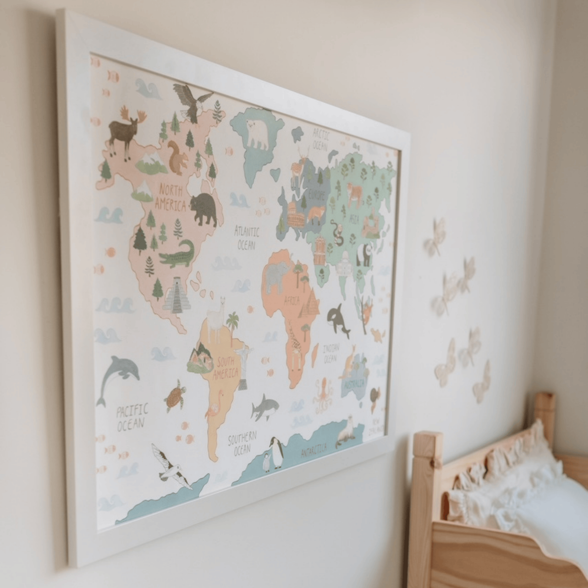 World Map Print - Chickadees Wooden Toys