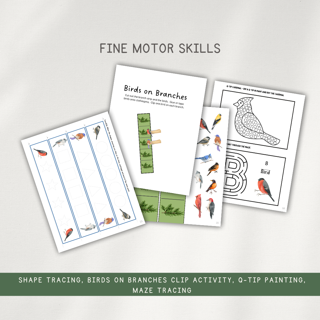 Winter Birds Activity Bundle - Chickadees Wooden Toys