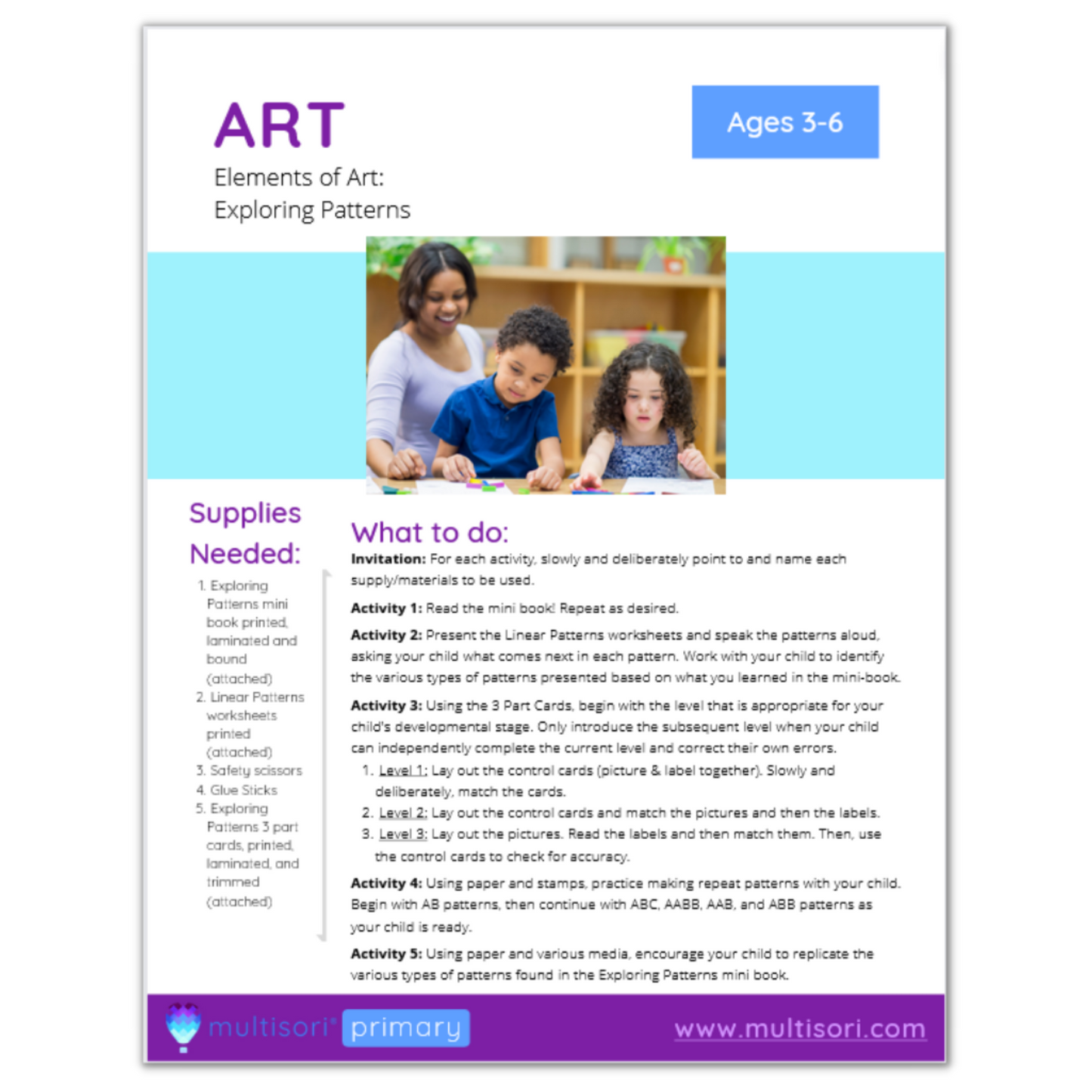 Montessori Homeschooling Art Curriculum