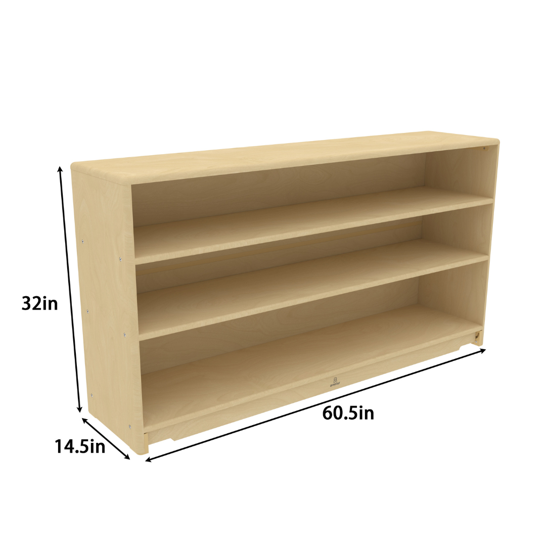 Montessori Classroom Shelf - 5' x 32" - Closed Back - Chickadees Wooden Toys