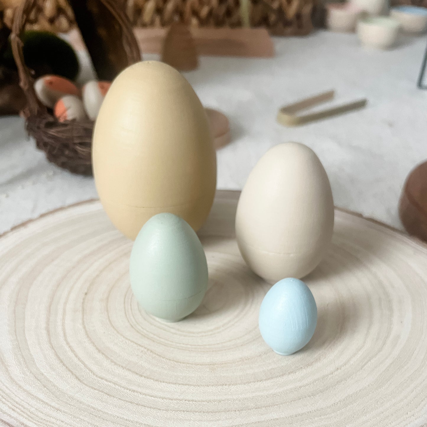 4 Wooden Nesting Eggs