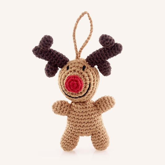 Rudolph Ornament - Chickadees Wooden Toys