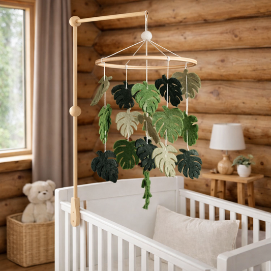 Felt Baby Mobile - Monstera Serenity - Chickadees Wooden Toys