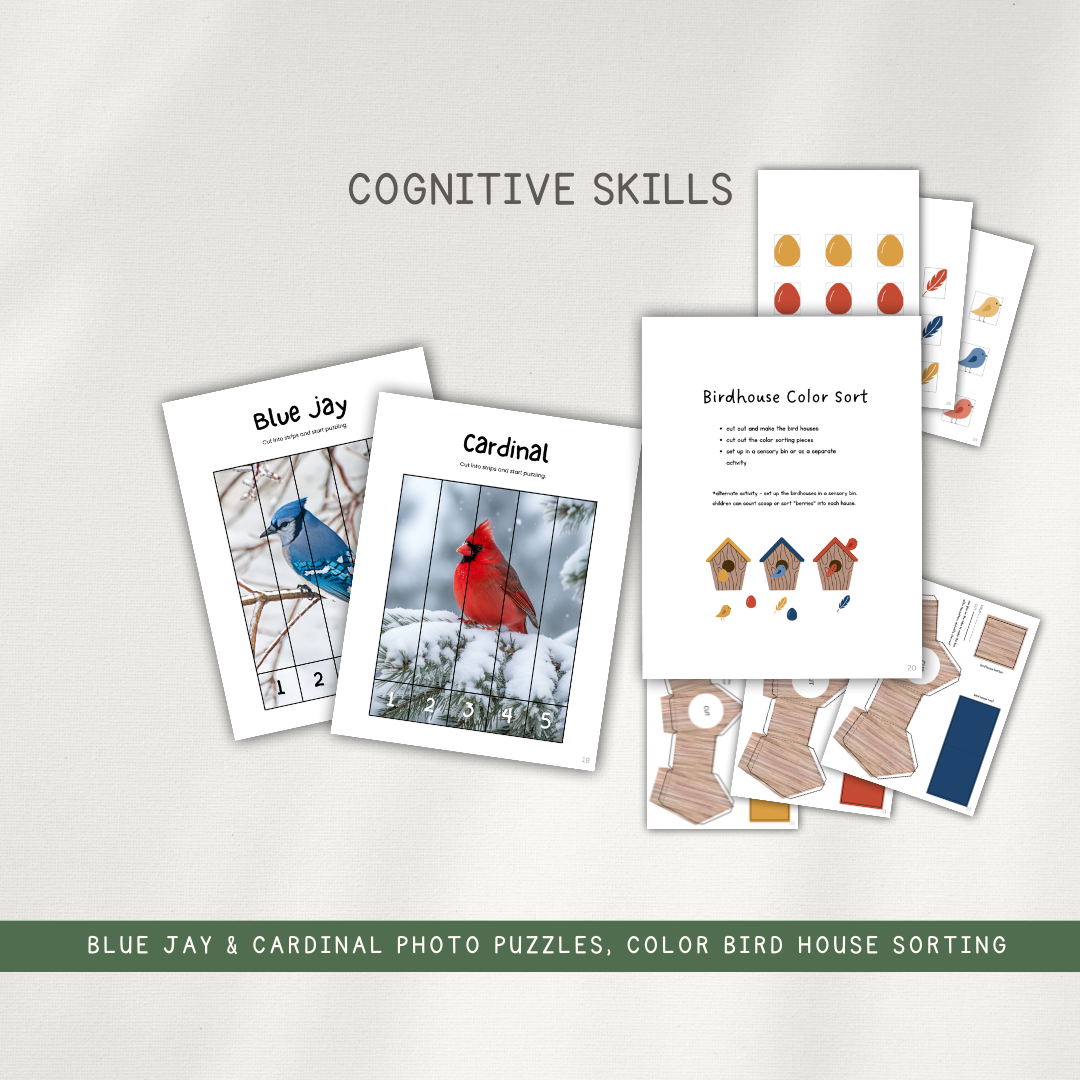 Winter Birds Activity Bundle - Chickadees Wooden Toys