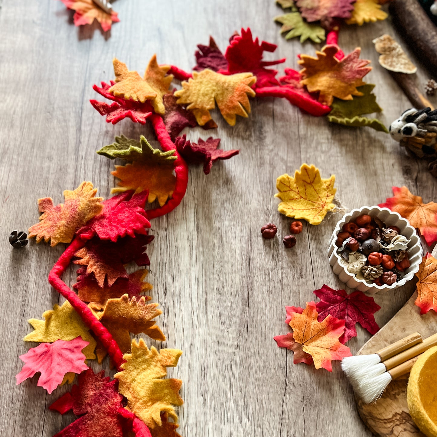 Autumnal Leaves Felt Garland