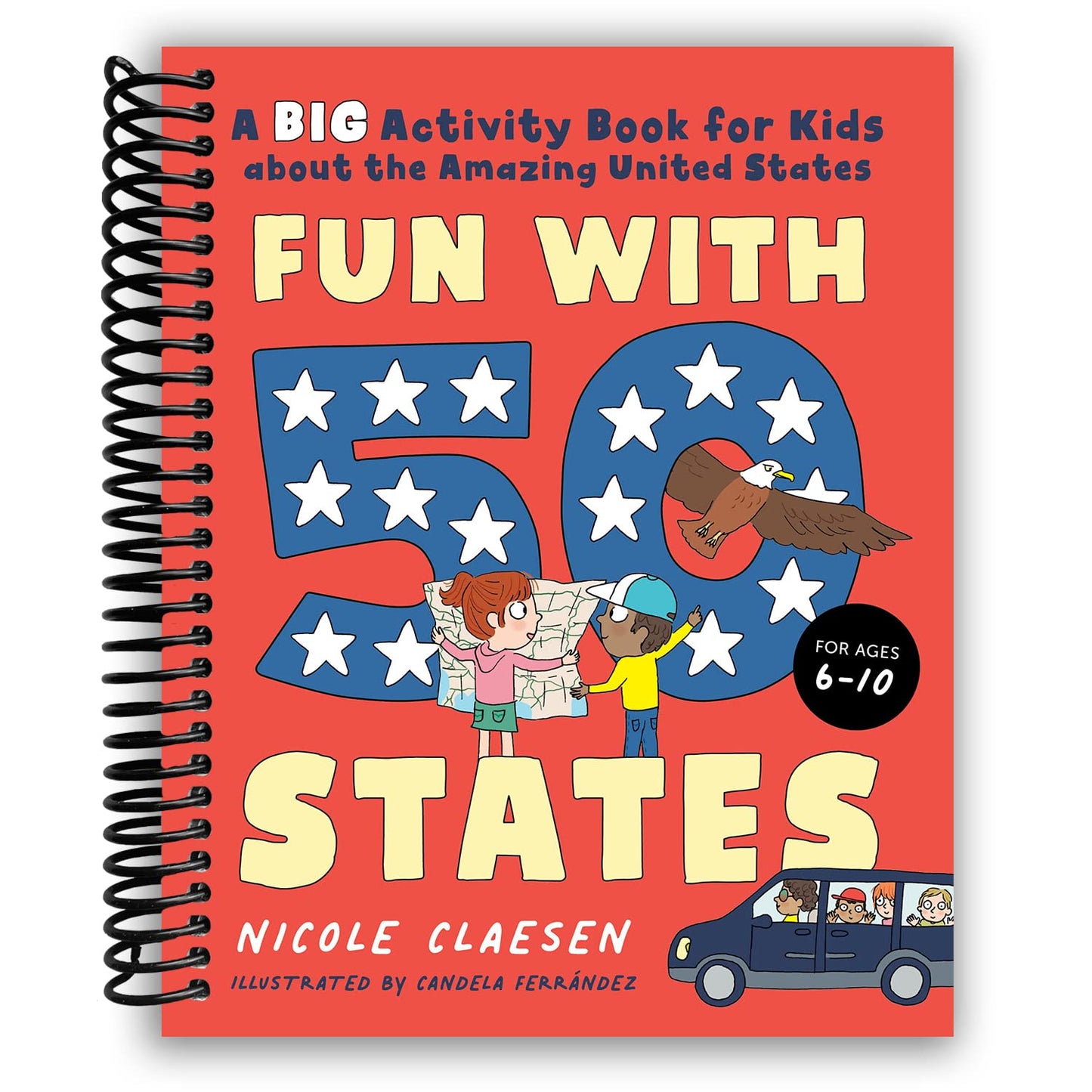 Fun with 50 States: A Big Activity Book for Kids about the Amazing United States (Spiral Bound) - Chickadees Wooden Toys