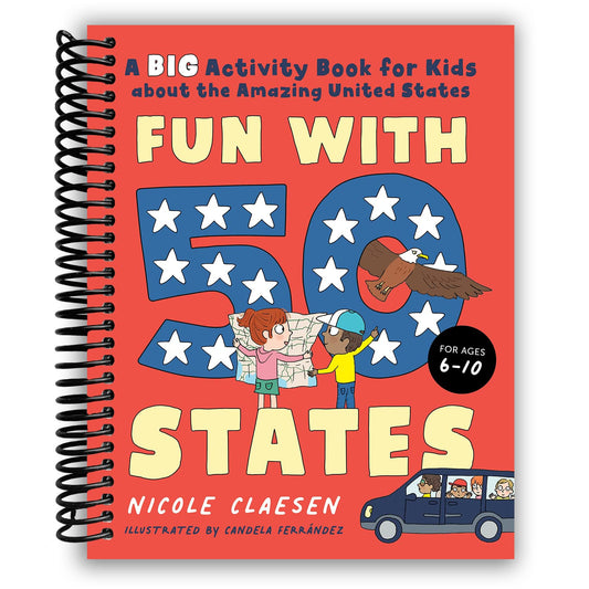 Fun with 50 States: A Big Activity Book for Kids about the Amazing United States (Spiral Bound) - Chickadees Wooden Toys