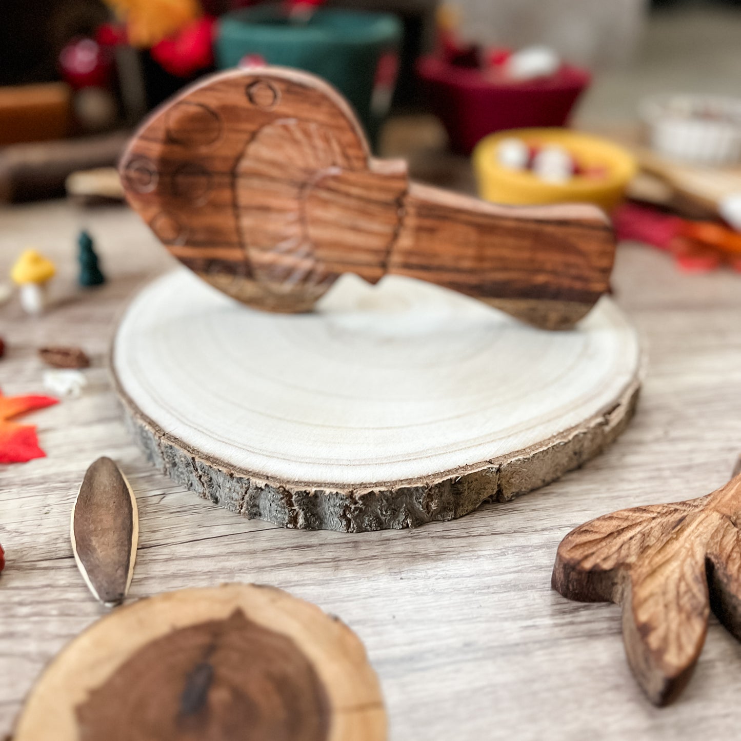 Acacia Wood Mushroom Tray