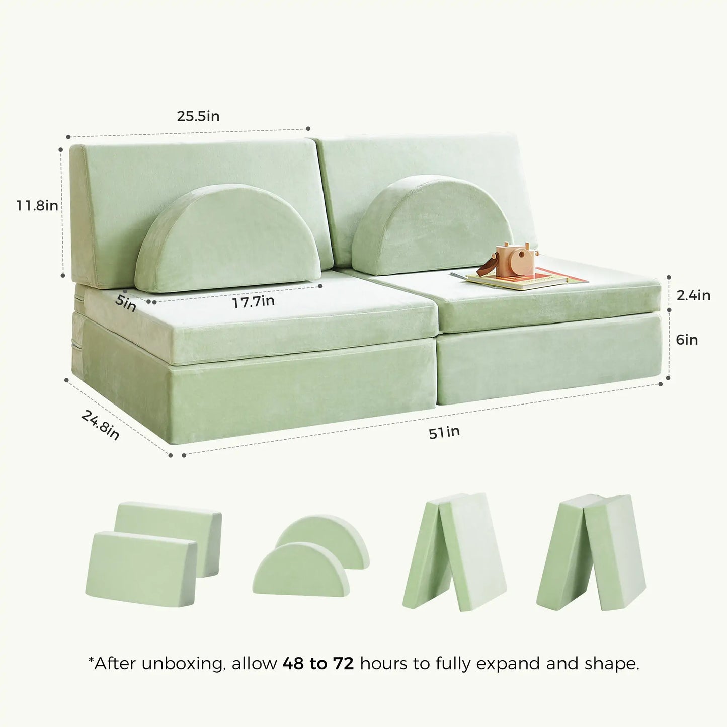 Tiny Land® Anyway Couch - Avocado Green