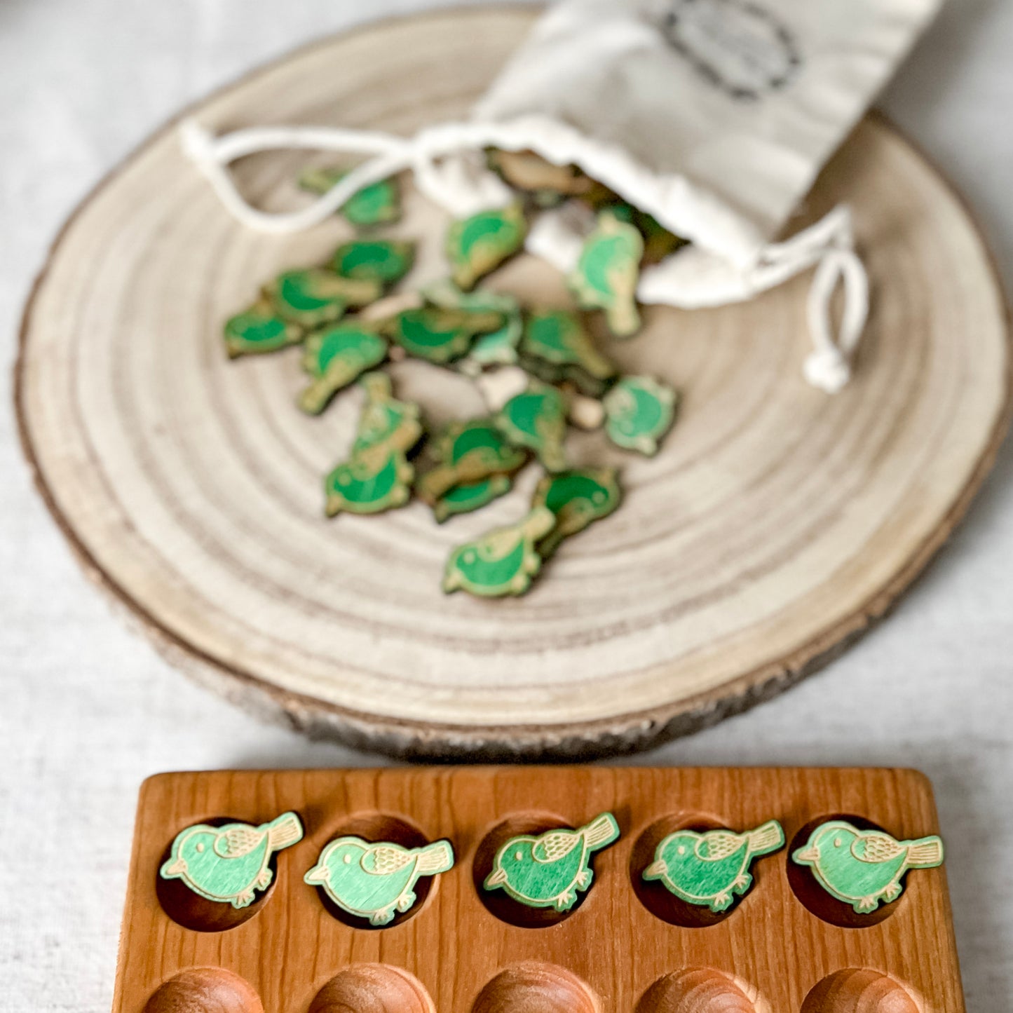 Set of 50 Wooden Pet Bird Counters