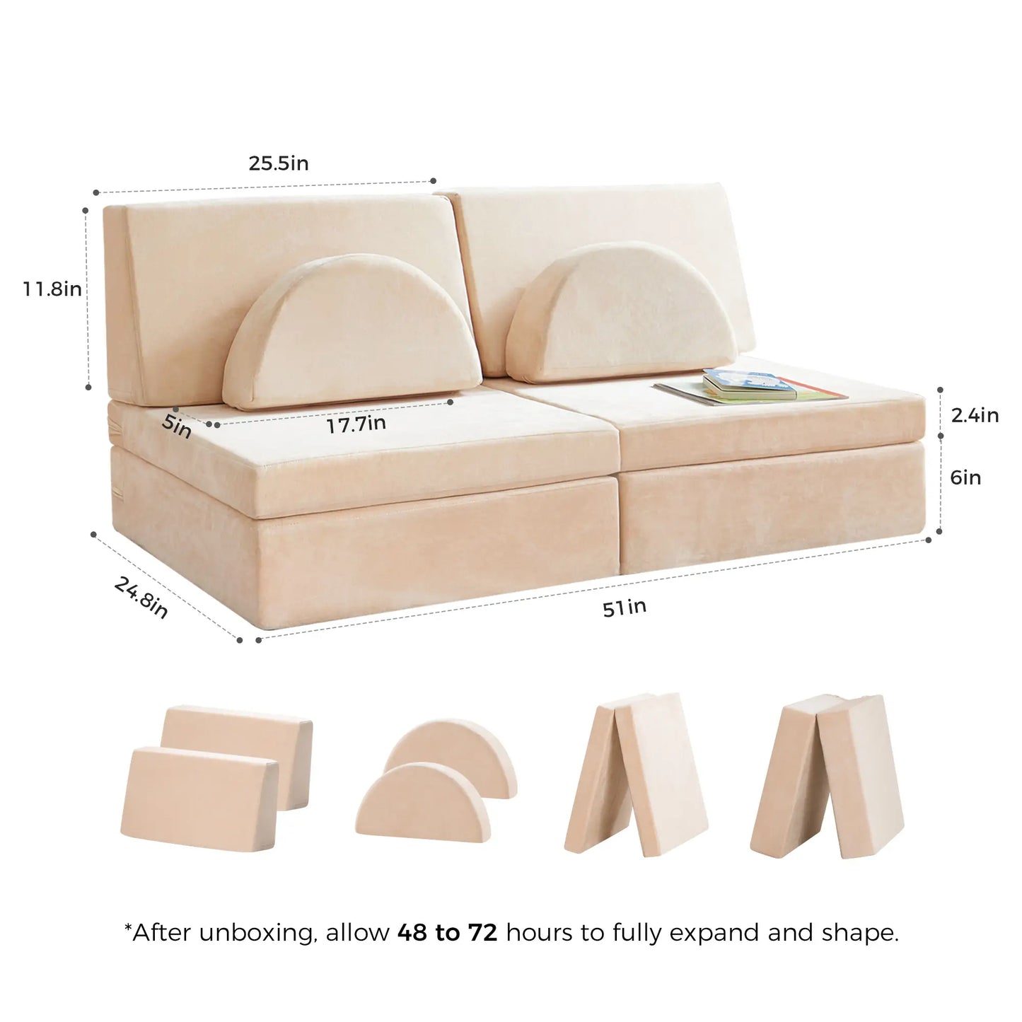 Tiny Land® Anyway Couch - Velvety Cream