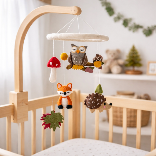 Forest Friends Felt Baby Mobile - Chickadees Wooden Toys