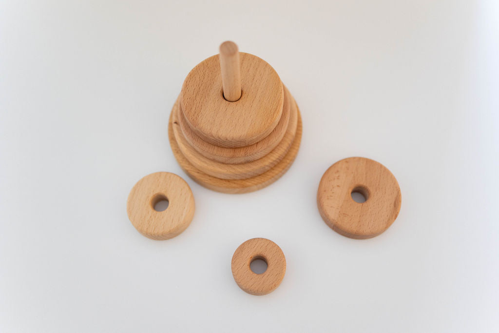 Lindquist Lane Wooden Circle Stacker in Natural Wood