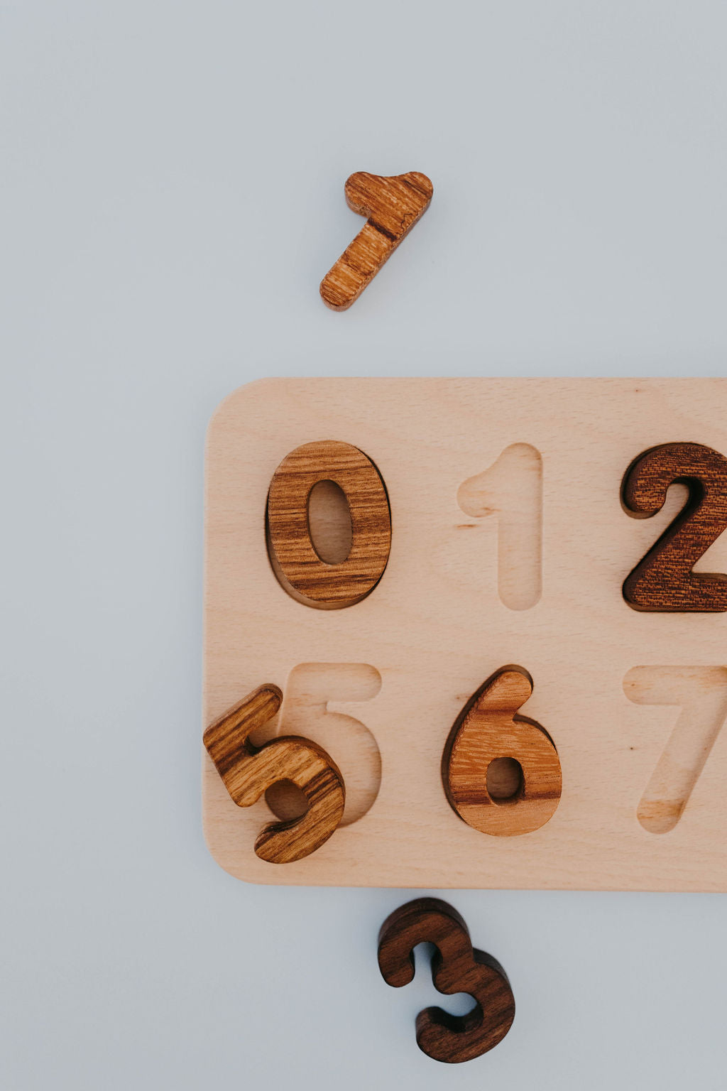 Lindquist Lane Two Tone Wooden Number Puzzle 0 - 9