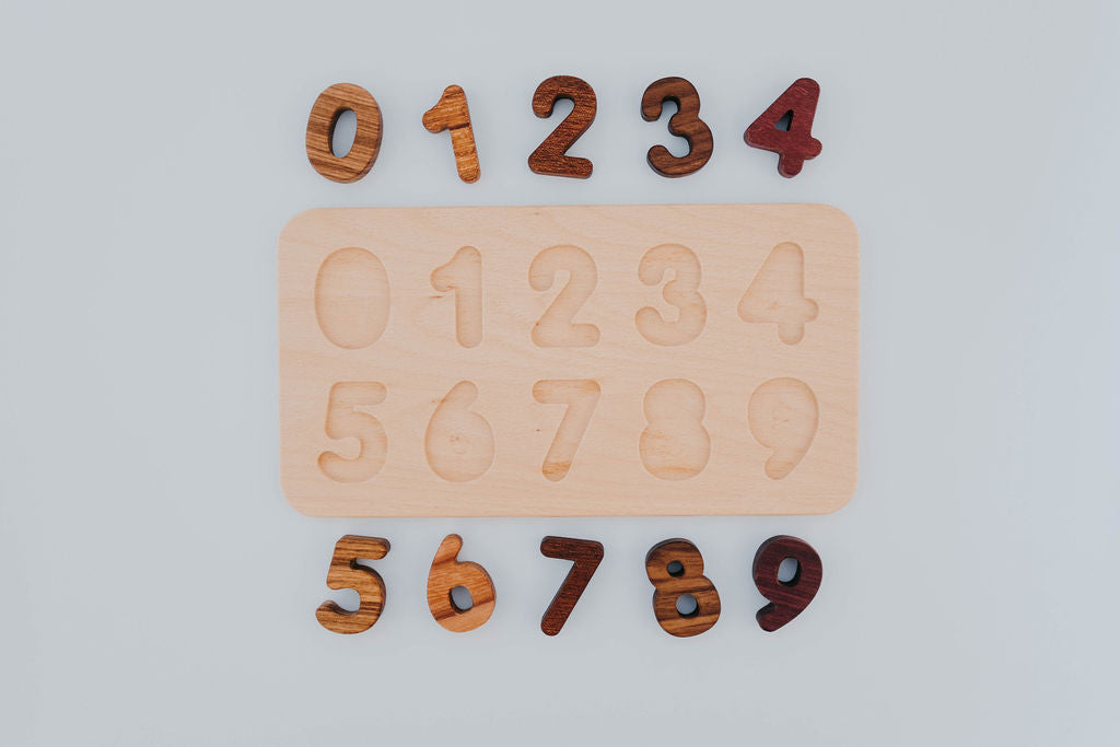Lindquist Lane Two Tone Wooden Number Puzzle 0 - 9