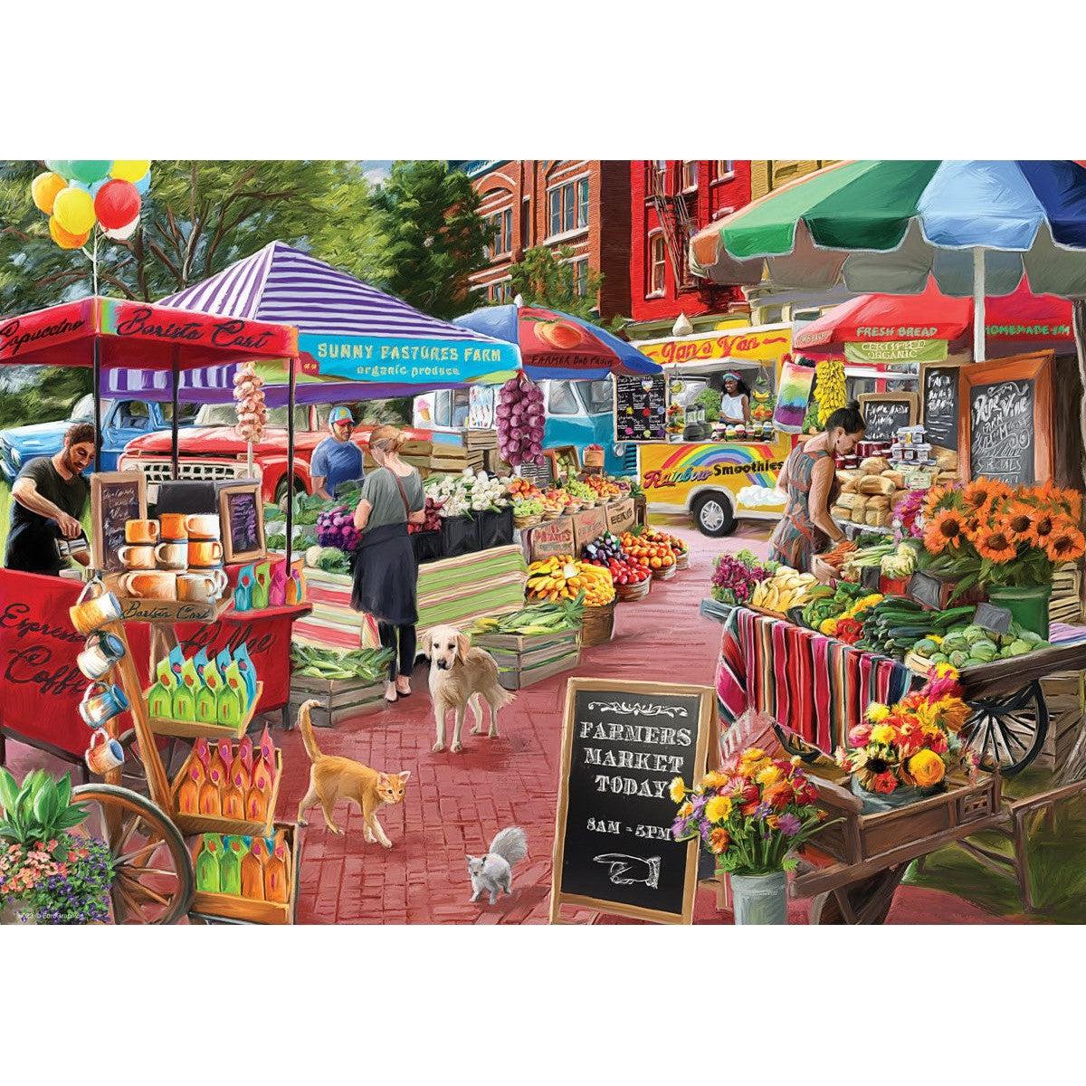 A Day at the Farmer's Market 104 Connecting Pieces Jigsaw Puzzle Eurographics
