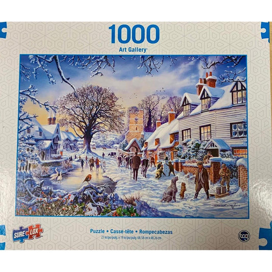A Village in Winter Art Gallery 1000 Piece Jigsaw Puzzle Sure Lox