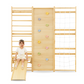 Walnut Modular 9-in-1 Swedish Ladder Wall Gym – Indoor Climber for Kids & Toddlers 95" Height