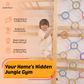 Walnut Modular 9-in-1 Swedish Ladder Wall Gym – Indoor Climber for Kids & Toddlers - Chickadees Wooden Toys