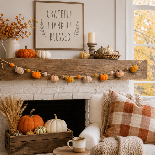 Felt Pumpkin Garland