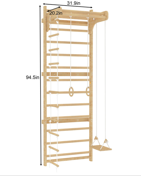 Walnut Modular Extension Panel Add-On Ladder Wall Panel - Chickadees Wooden Toys