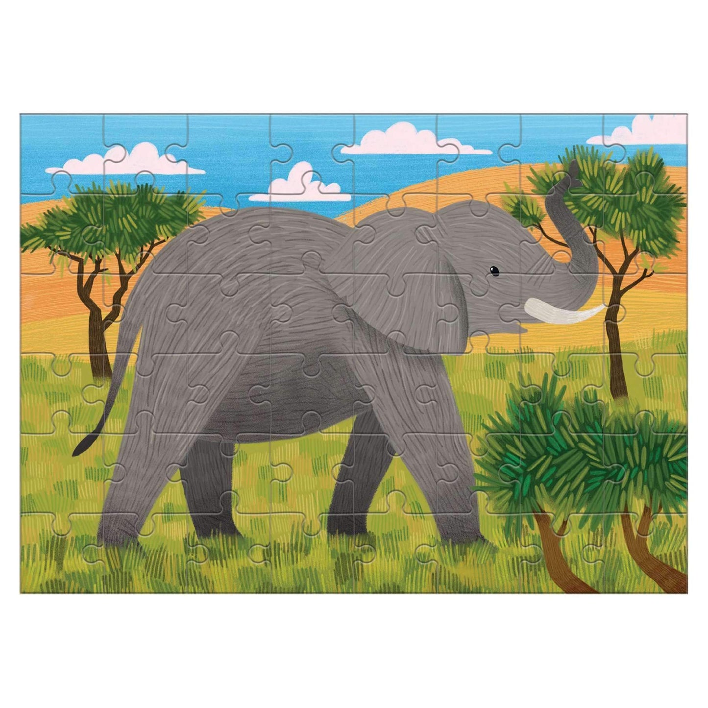 African Elephant 48 Piece Mini Jigsaw Puzzle Mudpuppy