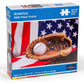 American Flag & Baseball Mitt 1000 Piece Jigsaw Puzzle Continuum