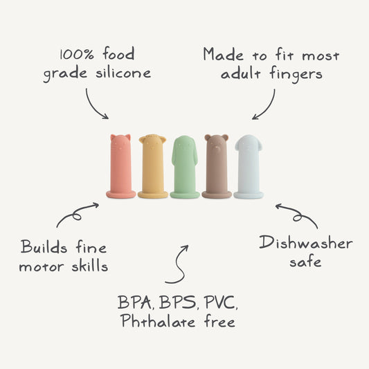 Silicone Animal Finger Puppets - Chickadees Wooden Toys