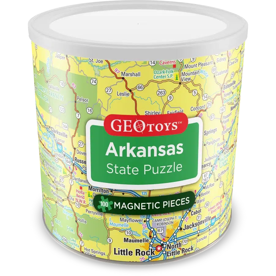 Arkansas State 100 Piece Magnetic Jigsaw Puzzle Geotoys