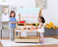 Cypress Wooden Market Stand – Pretend Play Shop for Kids with Storage