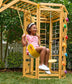 Avenlur Hawthorn XL Wooden Outdoor Playset – Slide, Swing, Climbing Wall & Monkey Bars | Backyard Playground Set for Kids