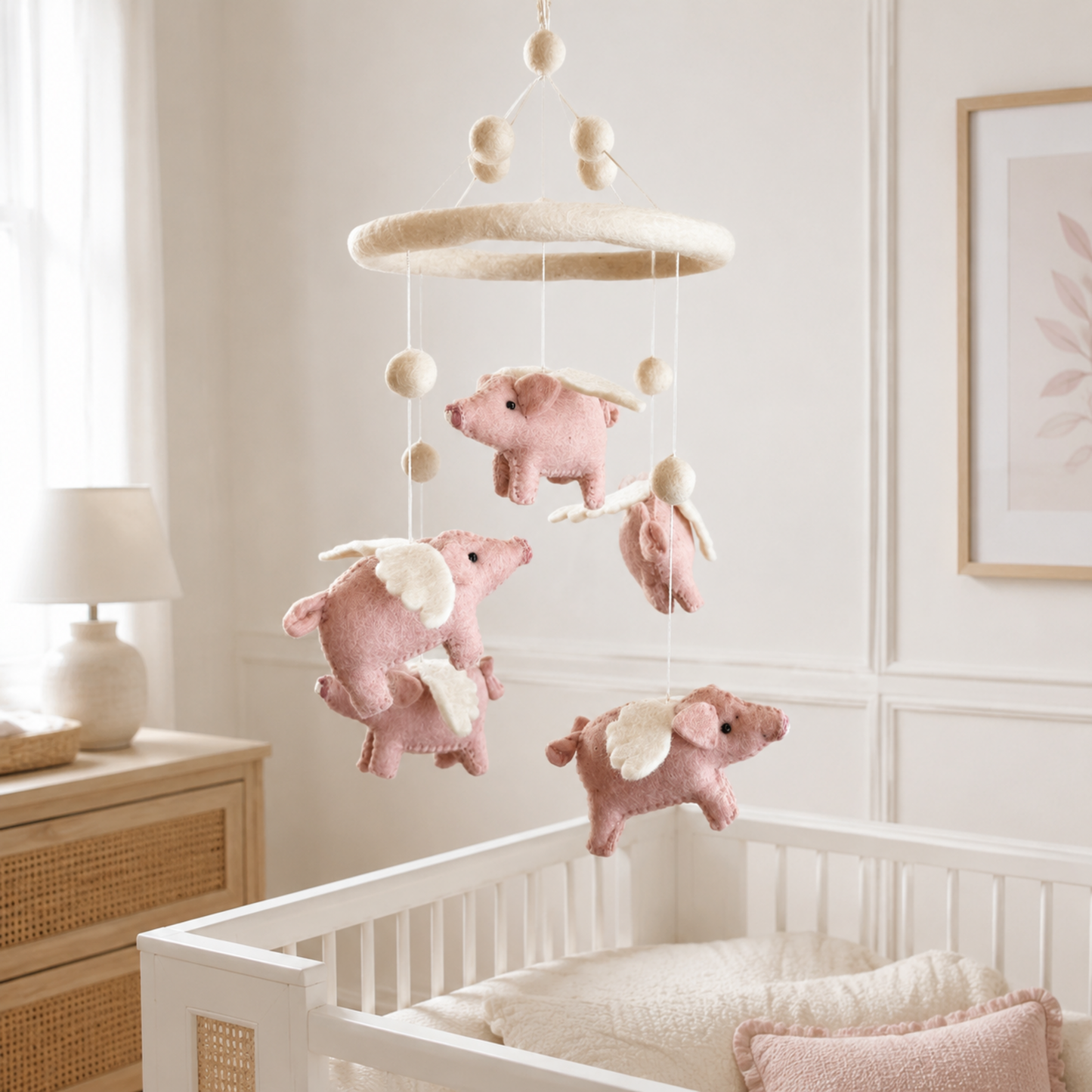 Felt Baby Mobile - Flying Pig